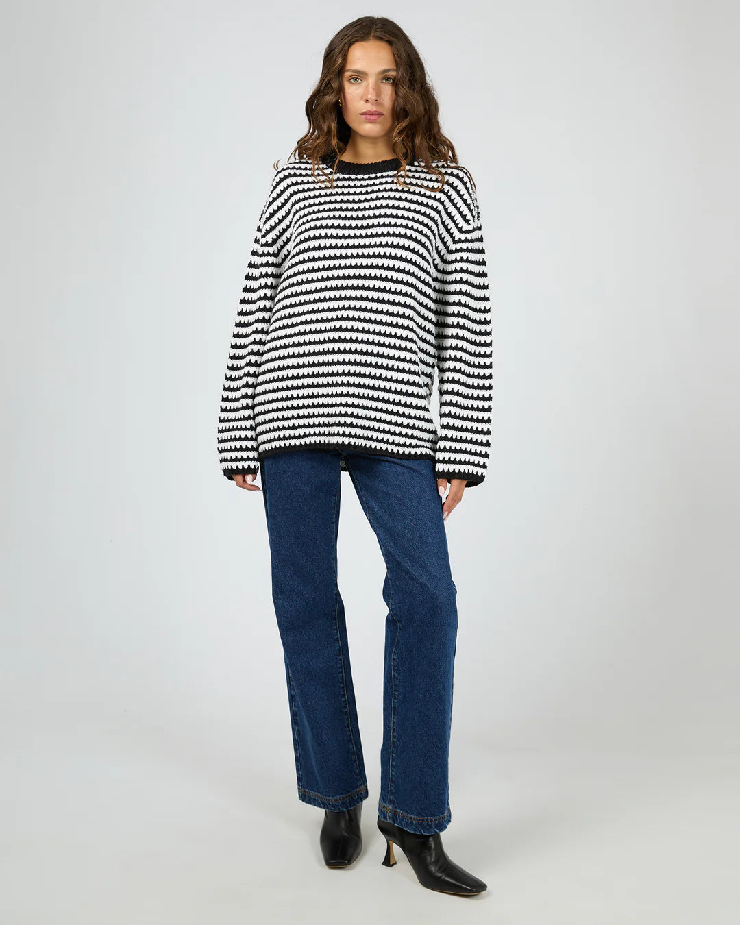 SILENT THEORY -BAMBI KNIT JUMPER - Black/White