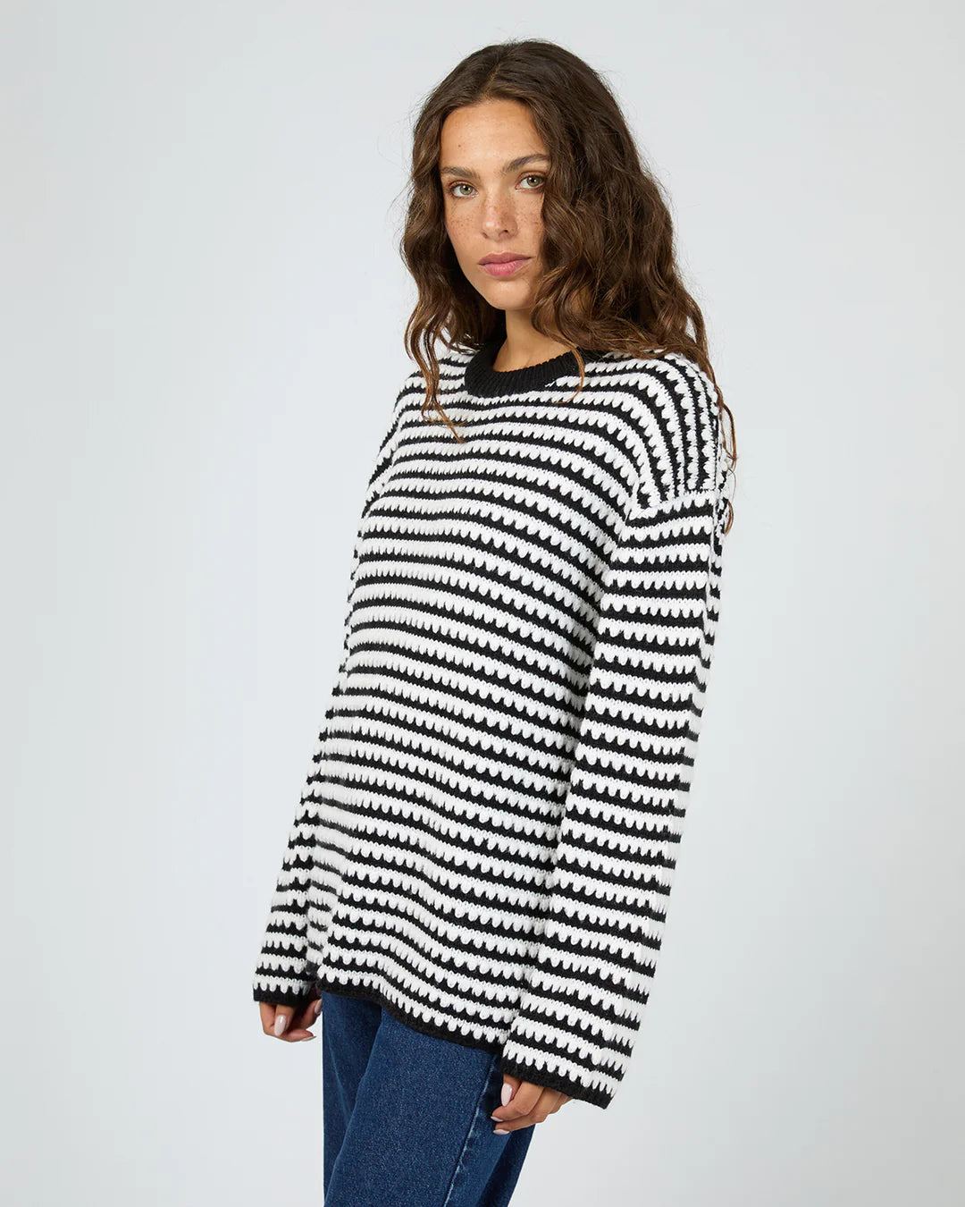 SILENT THEORY -BAMBI KNIT JUMPER - Black/White