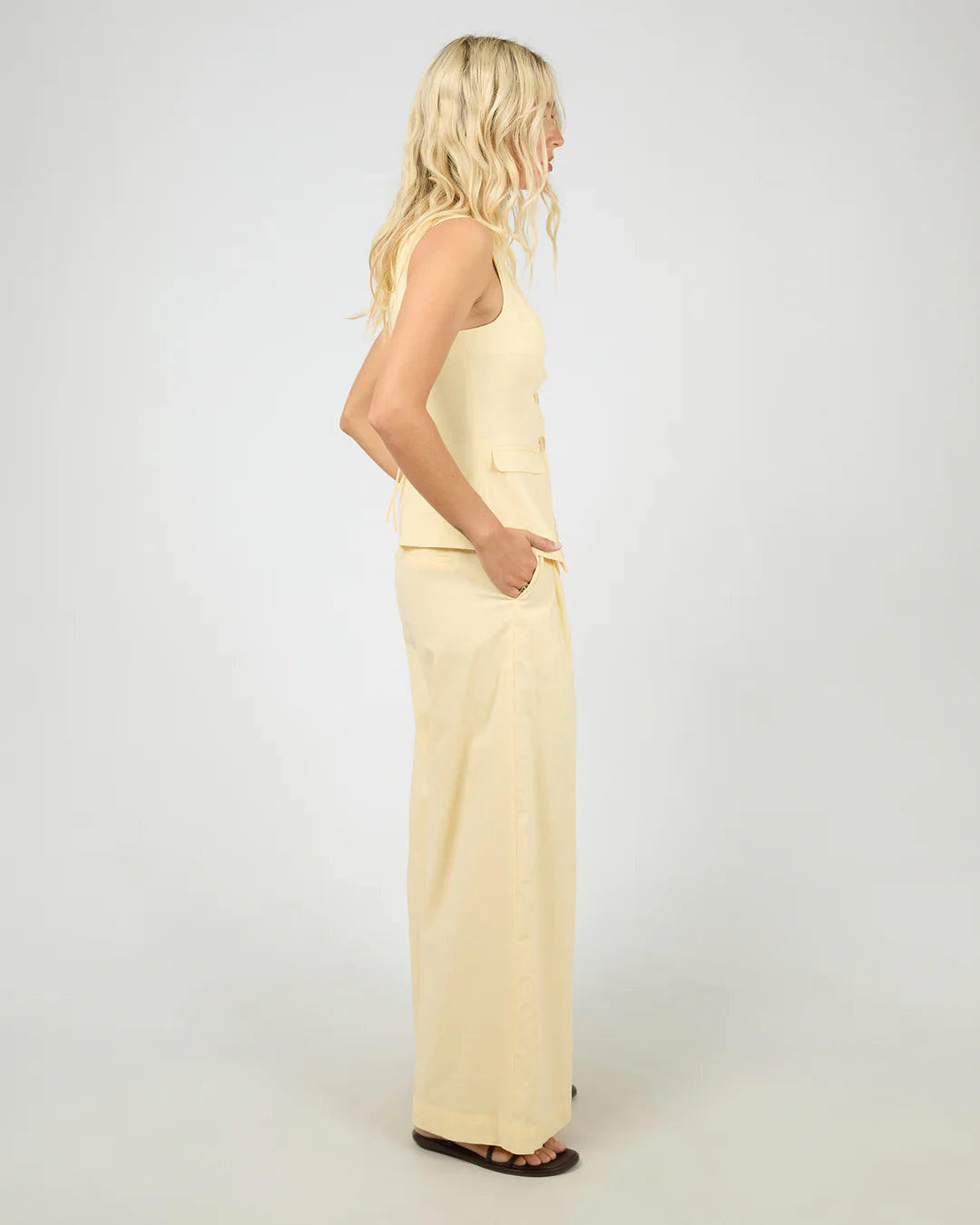 AAE Alessa Linen Vest - Yellow