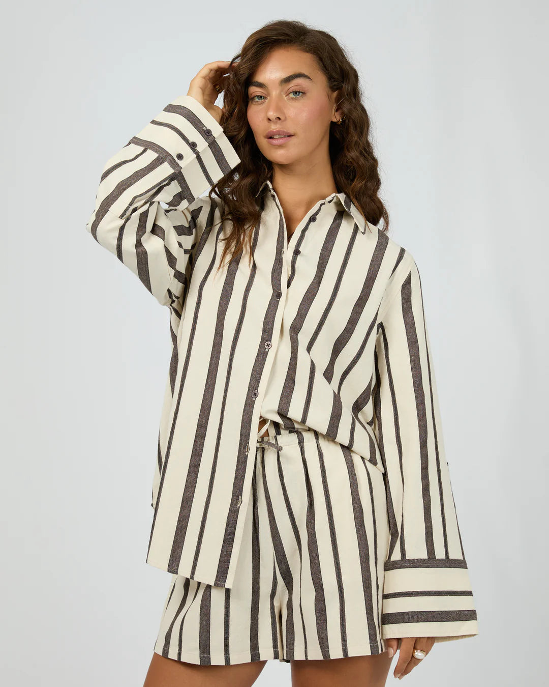 AAE Rosa Stripe Shirt - Brown
