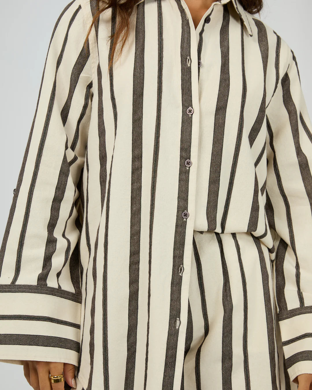 AAE Rosa Stripe Shirt - Brown