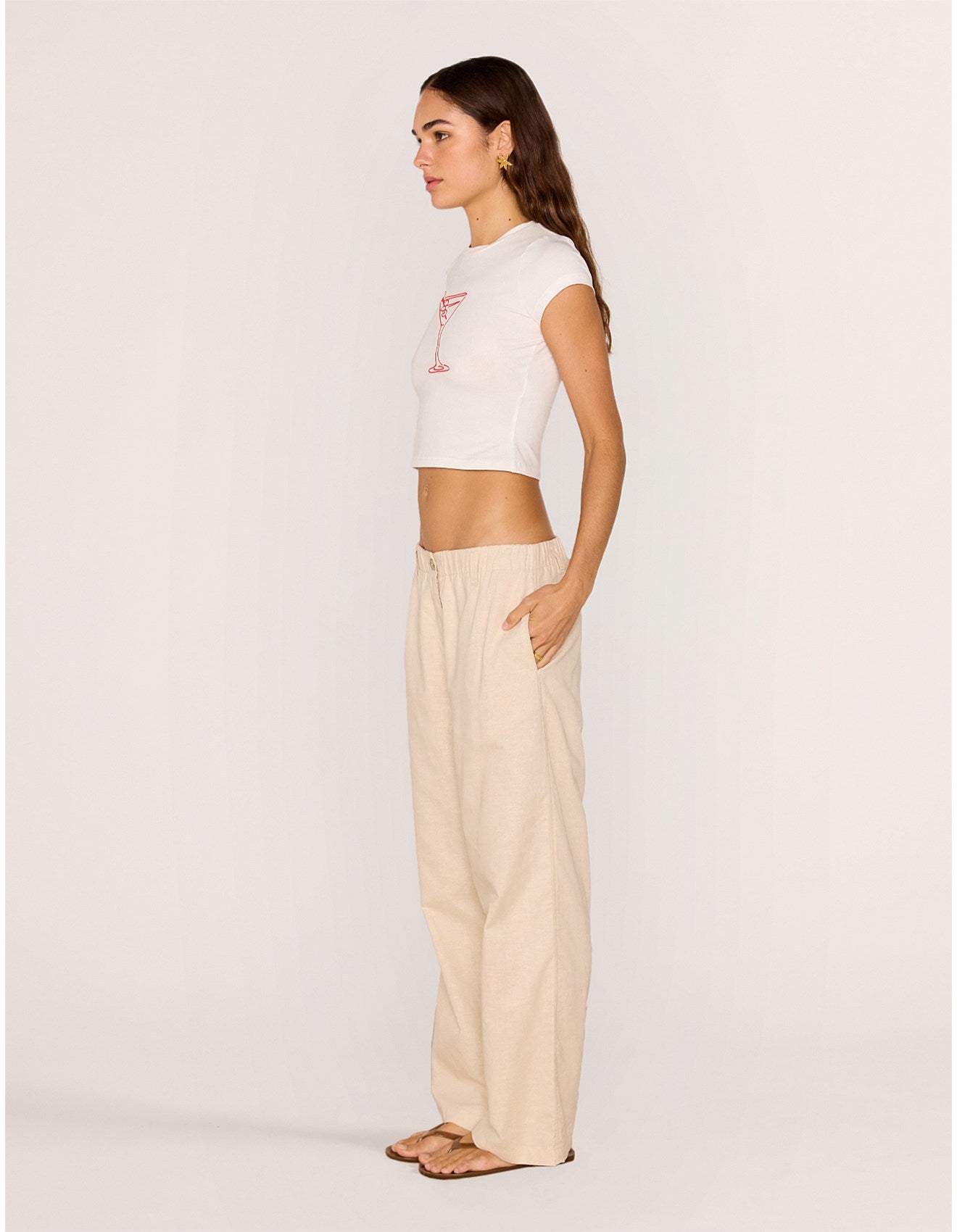MINKPINK Noeme Relaxed Pant - Beige
