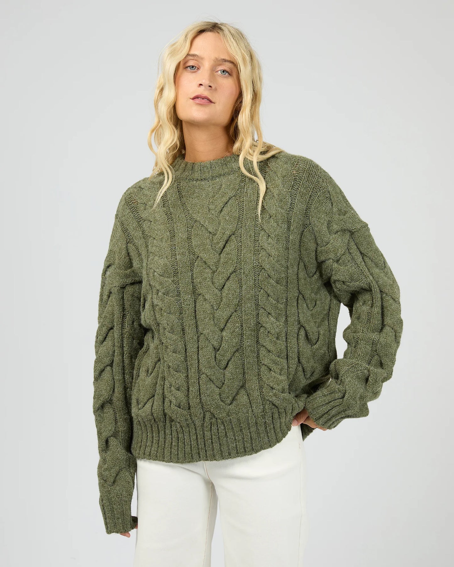 ALL ABOUT EVE Higgins Cable Knit - Khaki