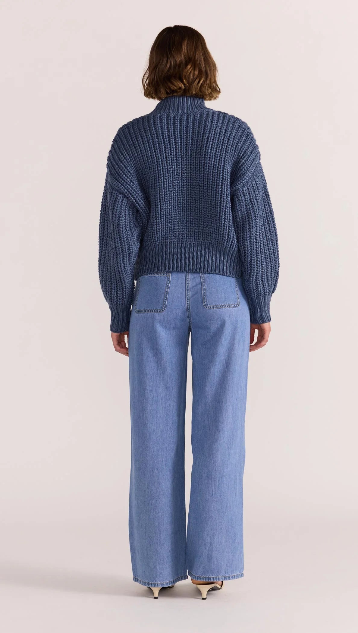 STAPLE THE LABEL Lennon Chunky Knit - Steel Blue