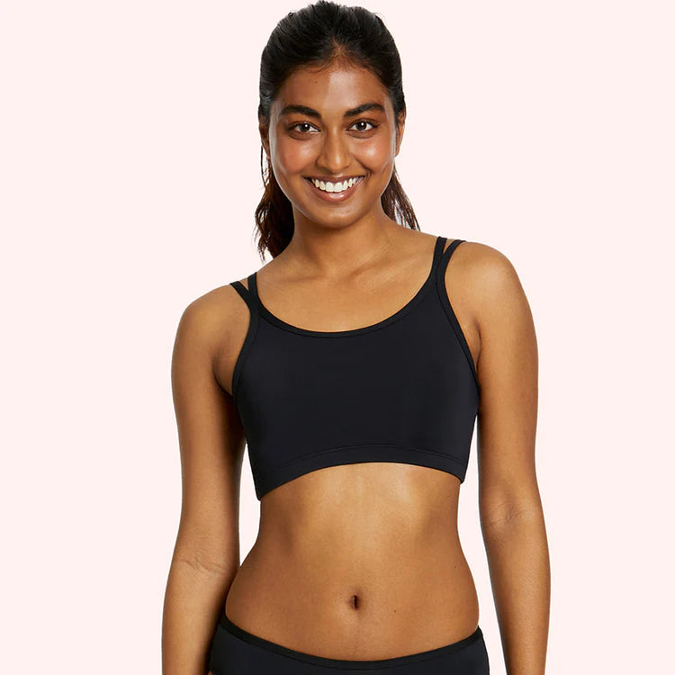 LOVE LUNA Tween/Teen First Swim Bikini Top - Black
