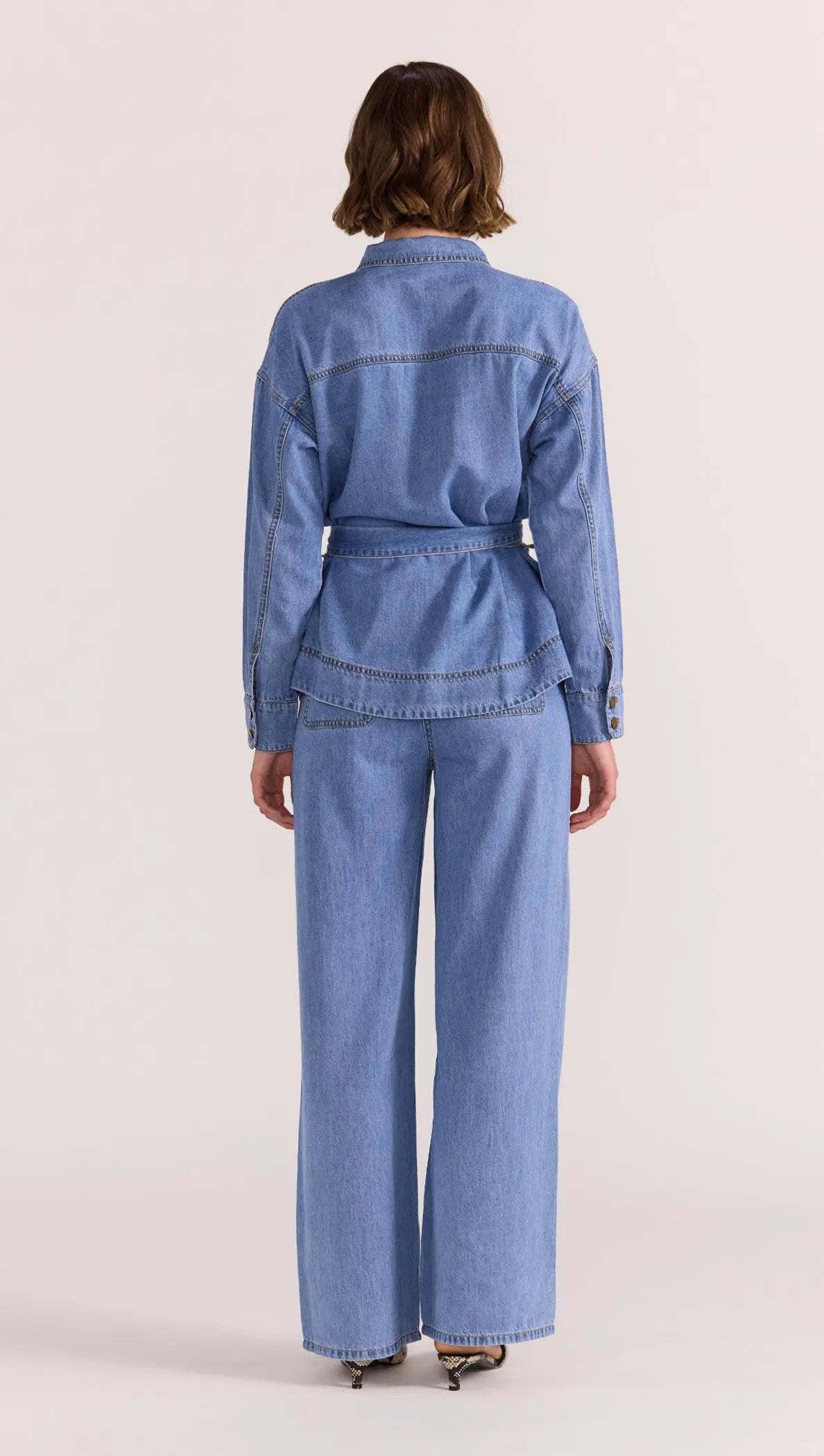 STAPLE THE LABEL Lyla Shacket - Vintage Blue Denim