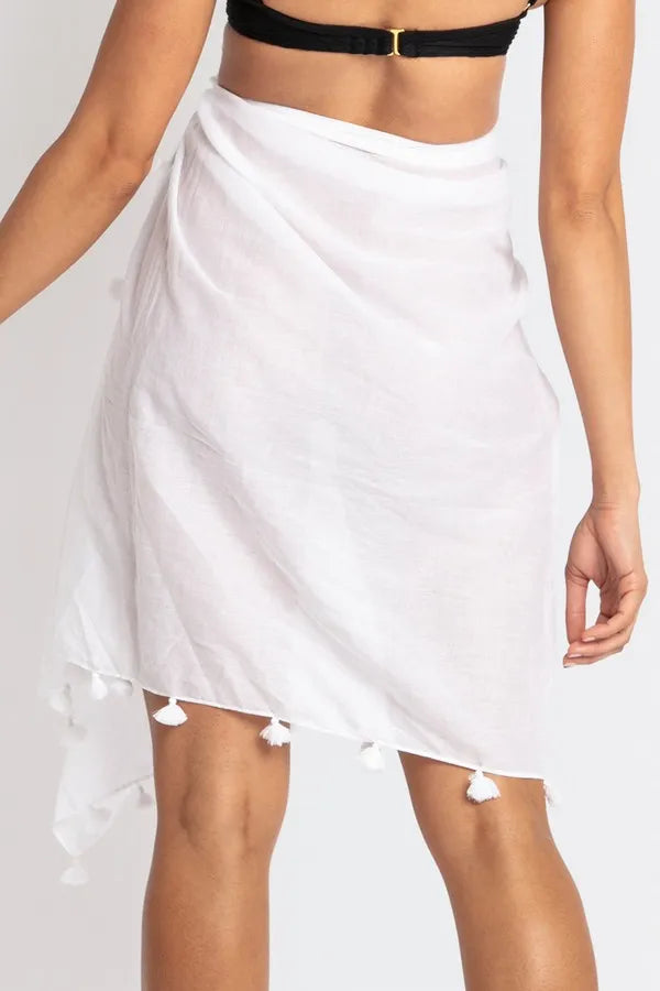 SUNSEEKER Tassel Wrap - White OSFA