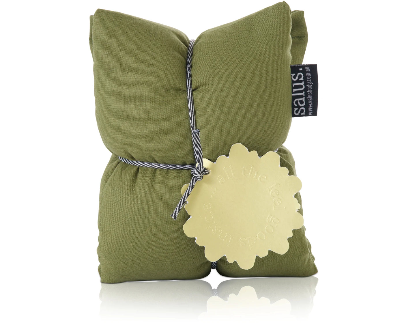 SALUS ORGANIC LAVENDER & JASMINE HEAT PILLOW - MOSS GREEN