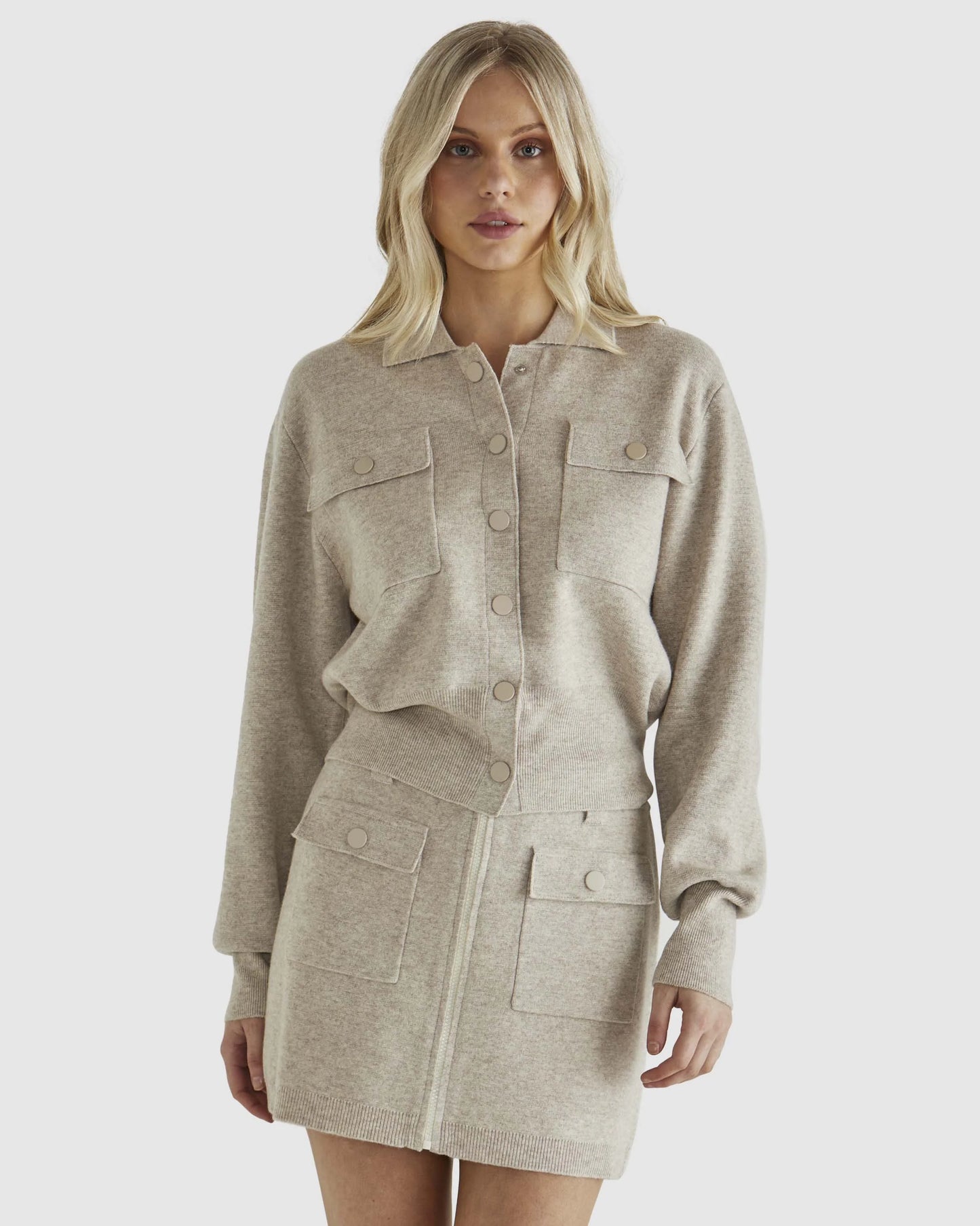 SASS Baldwin Knit Jacket - Oatmeal