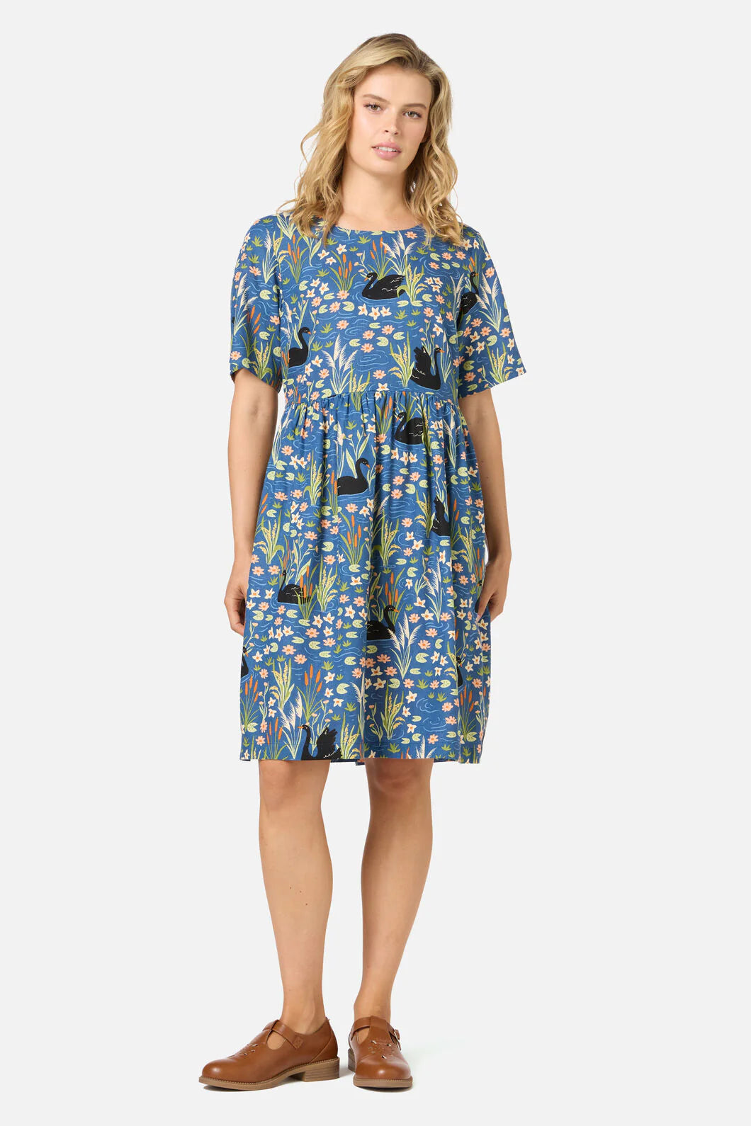PRINCESS HIGHWAY Pretty Swan Smock Dress - |Blue