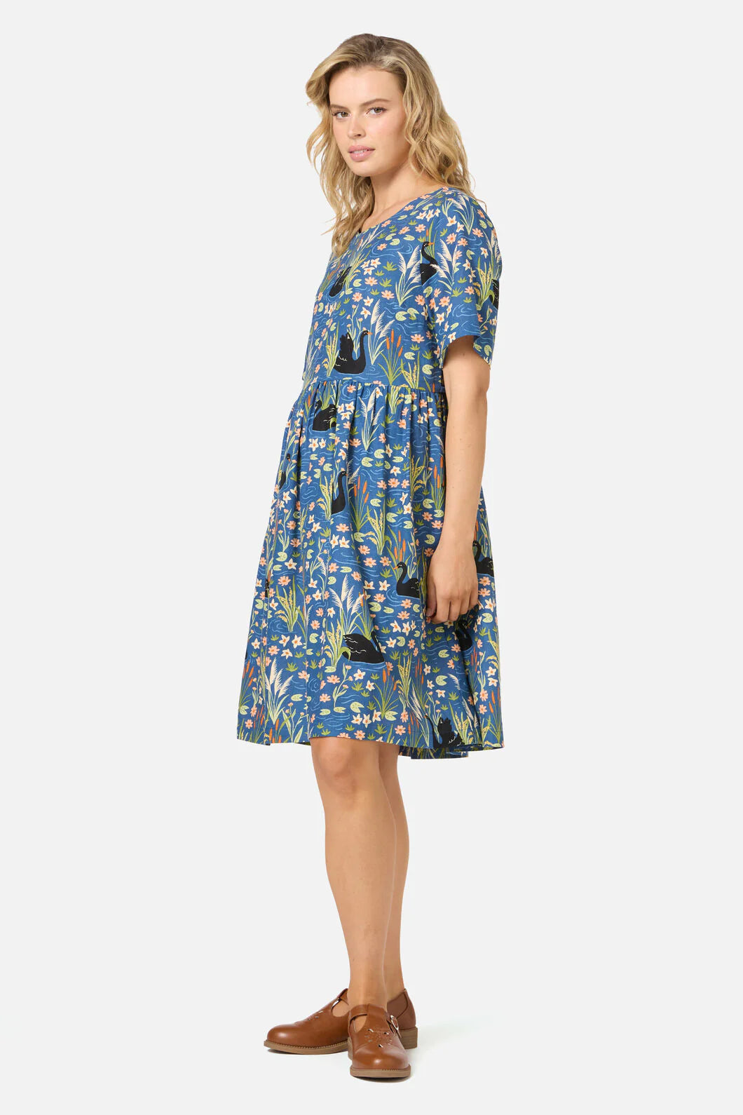 PRINCESS HIGHWAY Pretty Swan Smock Dress - |Blue