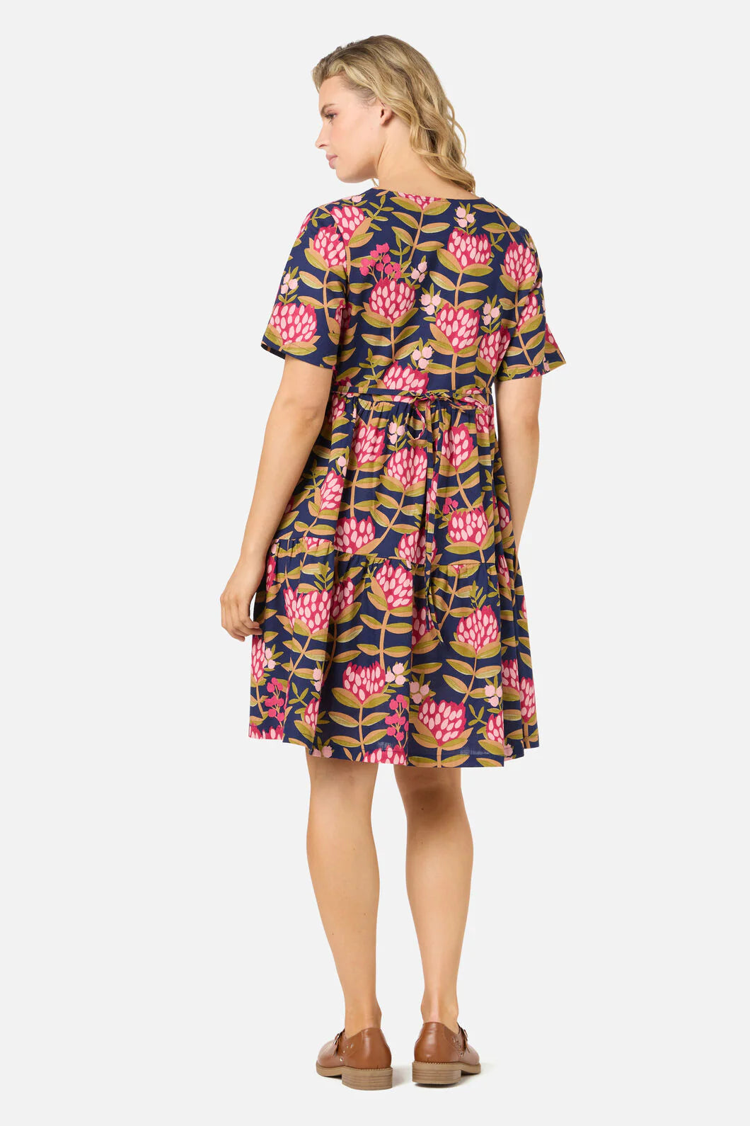 PRINCESS HIGHWAY Protea Flower Smock Dress - Navy