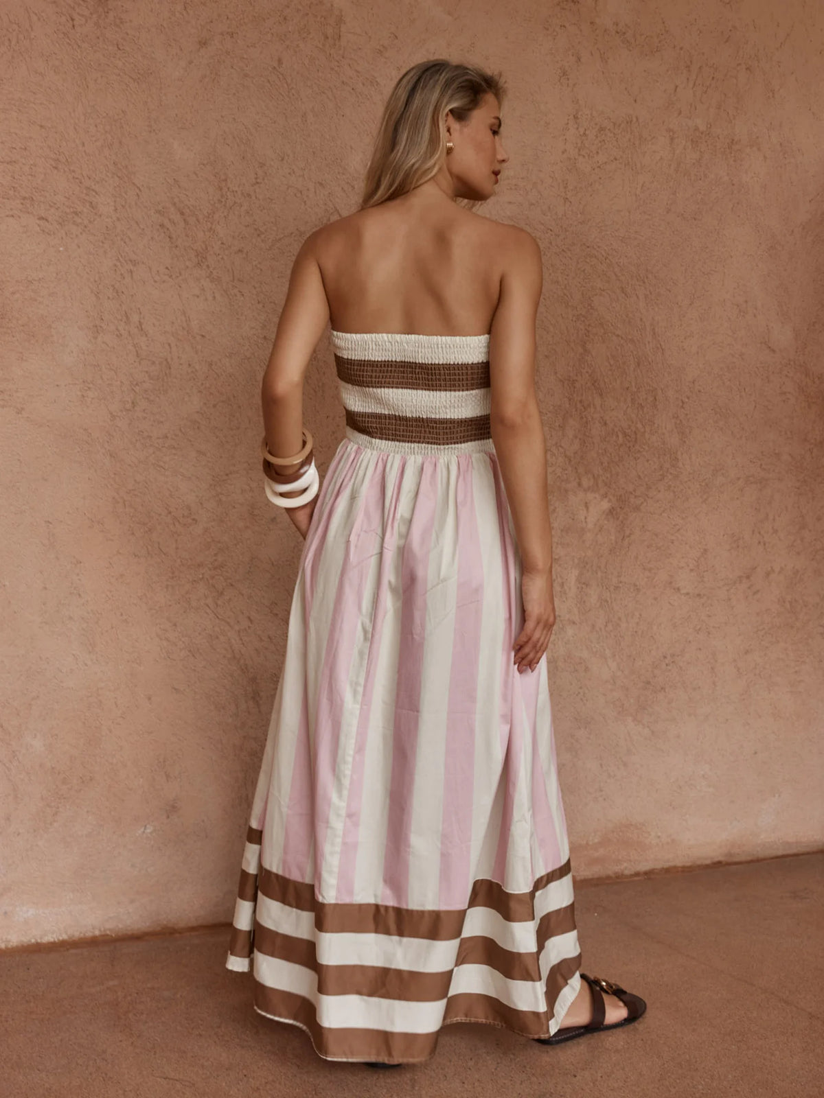 SASS Nea Spliced Strapless Dress - Neapolitan
