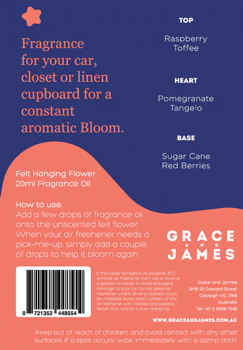 BLOOM Felt Air Freshner Set - Raspberry & Pomegranate
