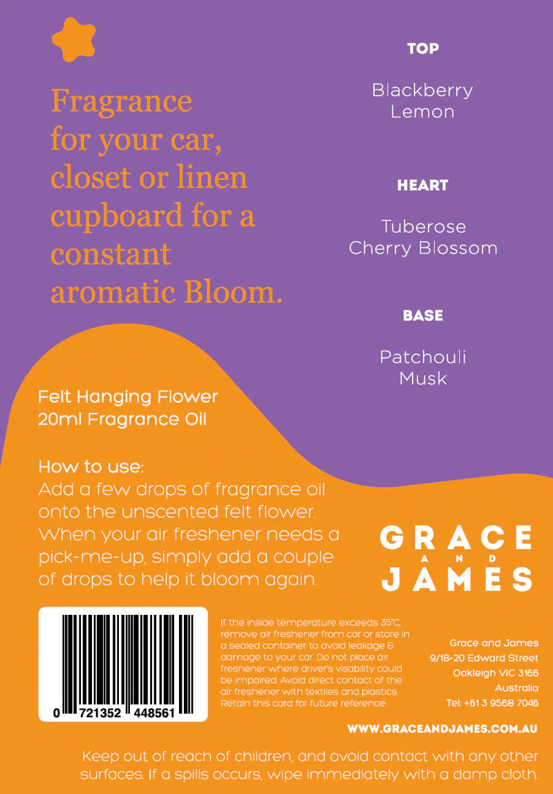 BLOOM Felt Air Freshner Set - Tigerlily & Jasmine