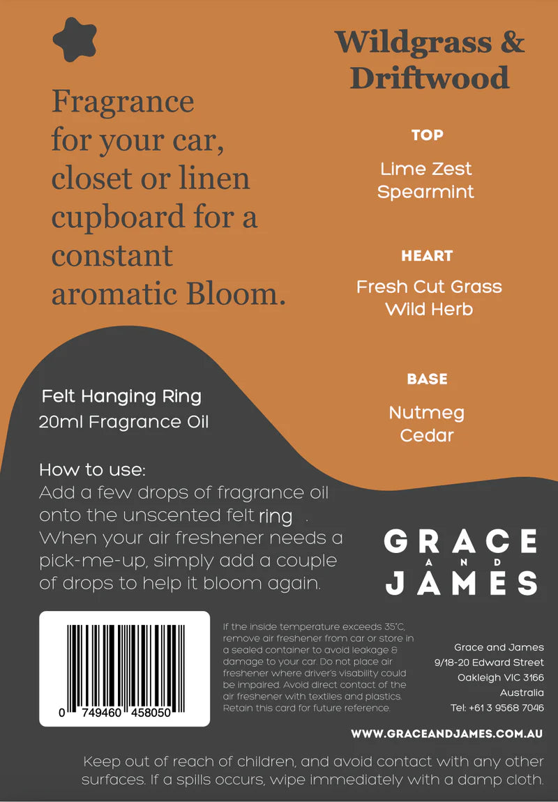 BLOOM Felt Air Freshner Set - Wildgrass & Driftwood