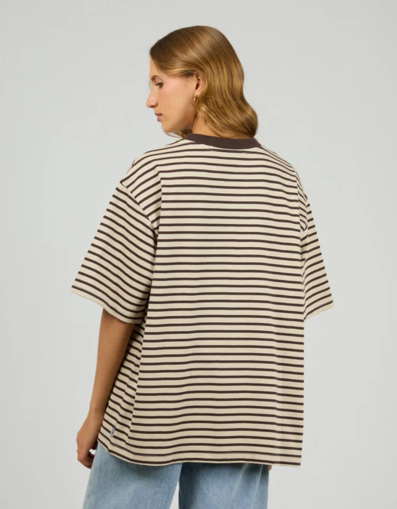 SILENT THEORY Foundation Stripe S/S Tee - Chocolate