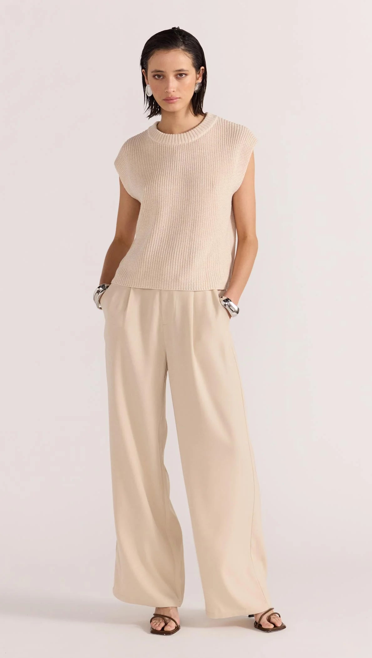STAPLE THE LABEL Petra Knit Top - Natural
