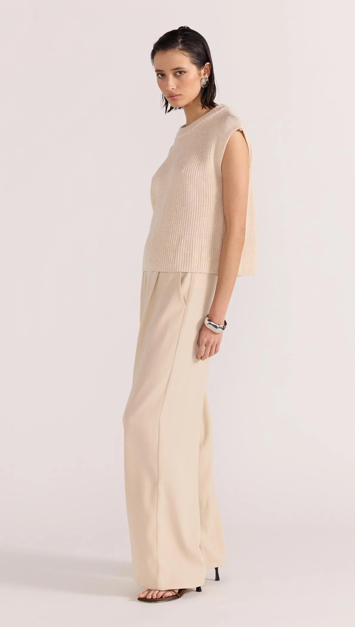 STAPLE THE LABEL Petra Knit Top - Natural