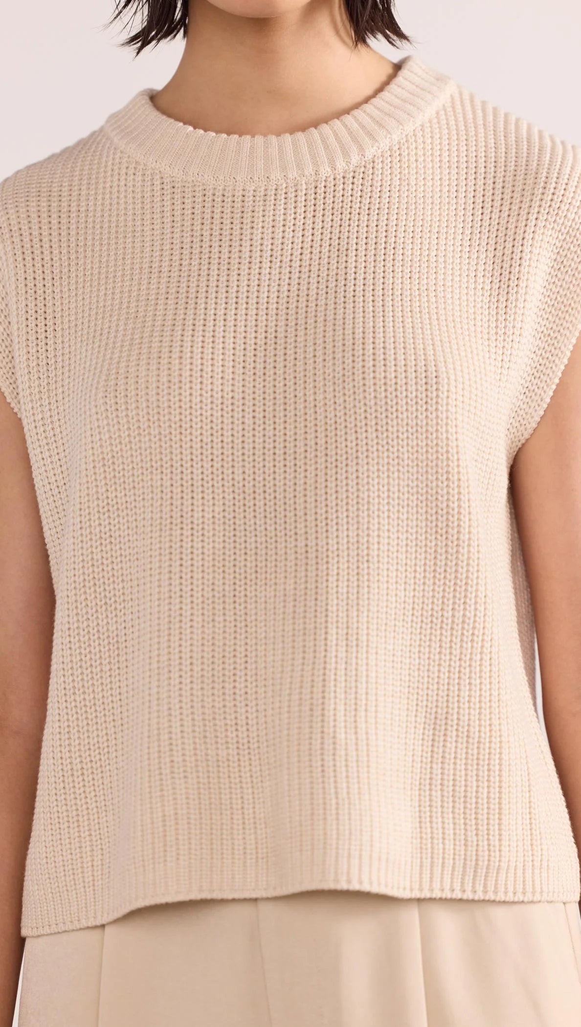STAPLE THE LABEL Petra Knit Top - Natural