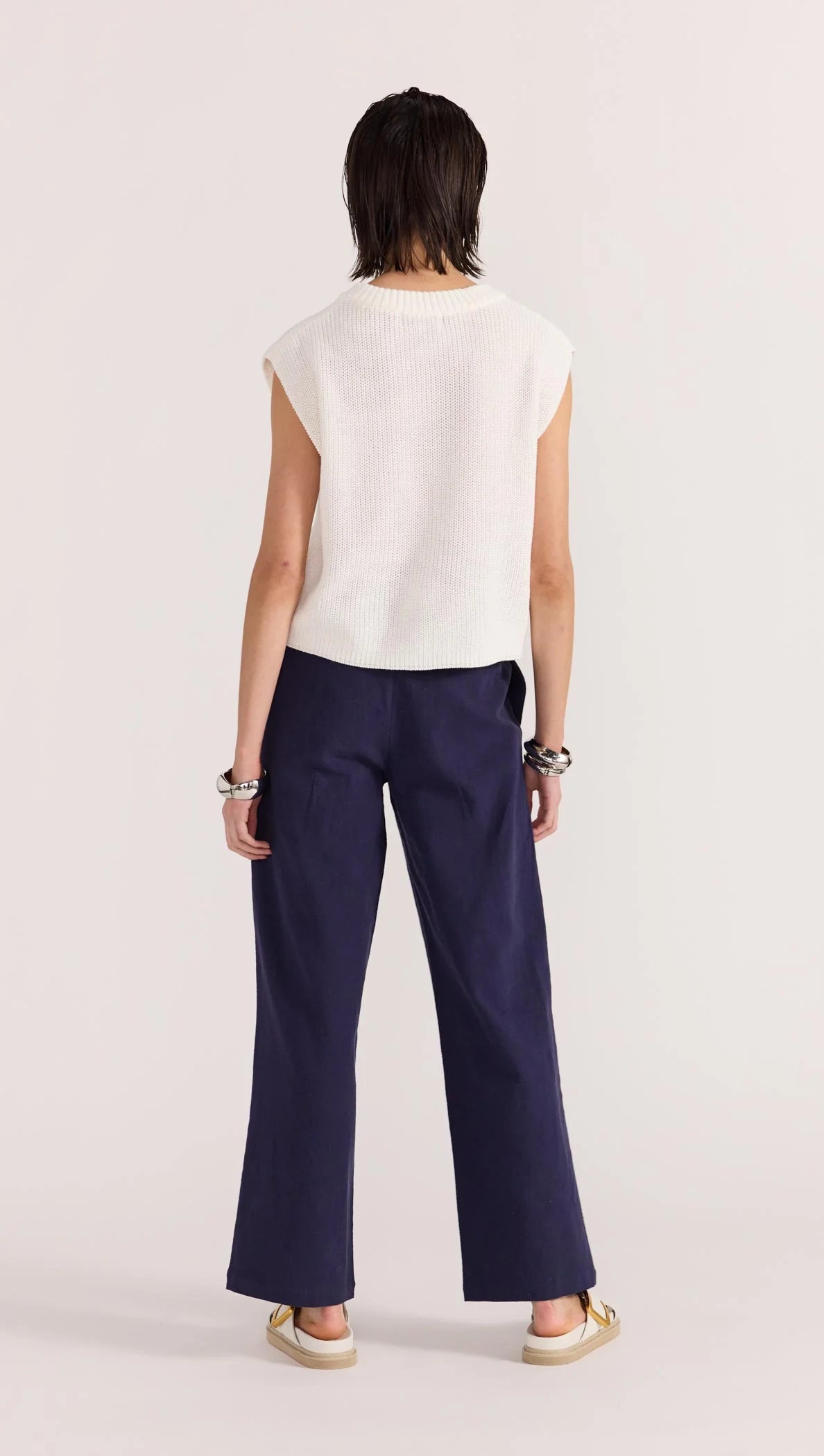 STAPLE THE LABEL Mira Wide Leg Pant - Navy