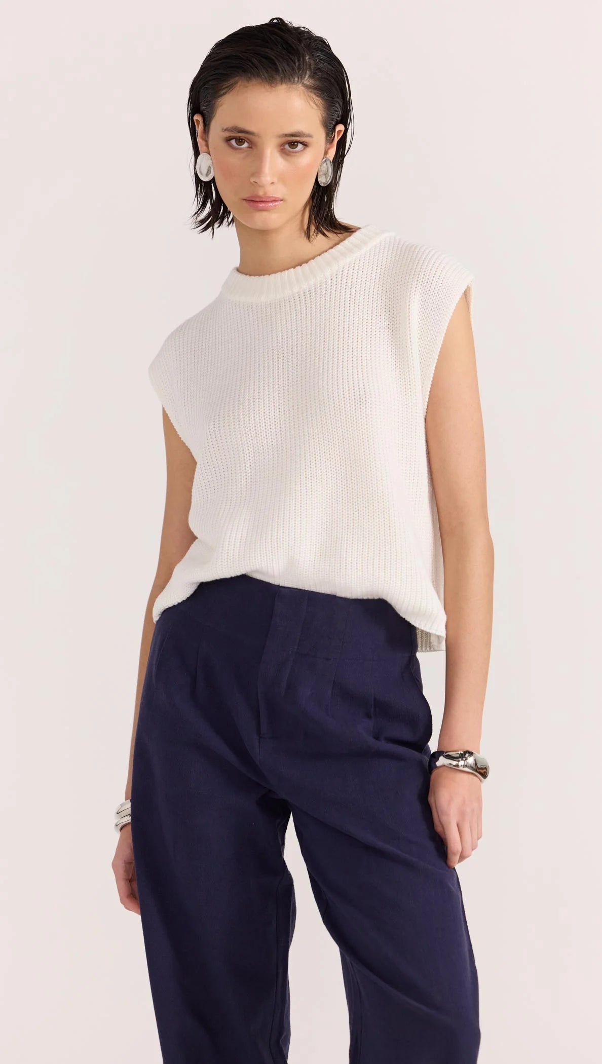 STAPLE THE LABEL Mira Wide Leg Pant - Navy