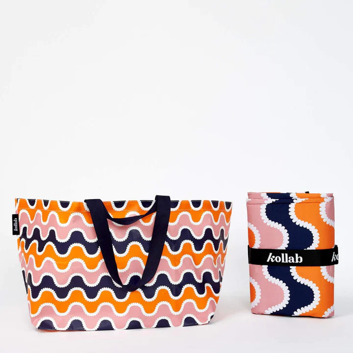 KOLLAB BEACH BAG - Wavey Stripe