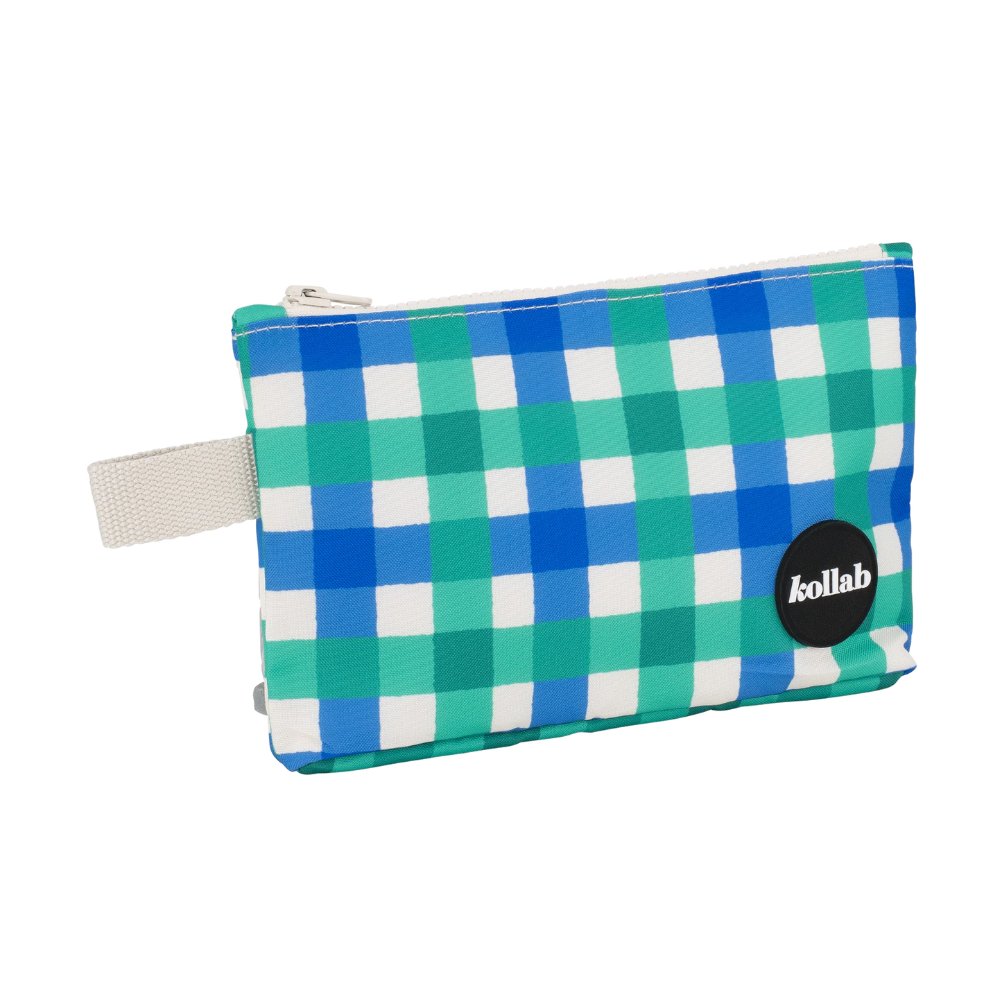 KOLLAB Mini Pouch - Green Blue Check