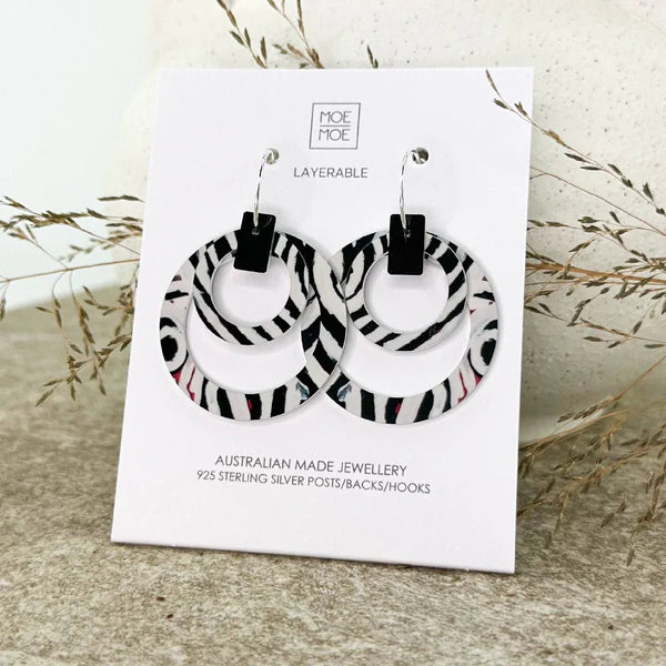 MOE MOE DESIGN MURDIE MORRIS WILD DOG DOUBLE HALO HOOP EARRINGS
