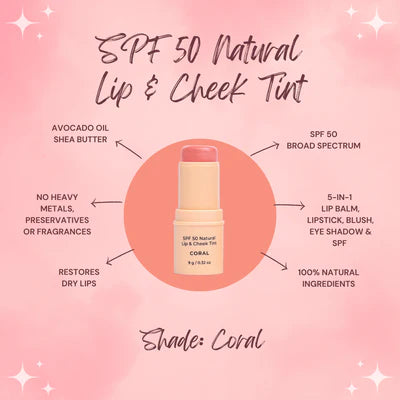 AVOCADO ZINC SPF 50 Natural Lip & Cheek Tint