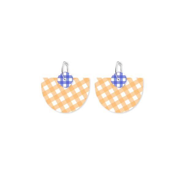 MOE MOE DESIGN Gingham Marigold Layered Large Bell Hoop Earrings