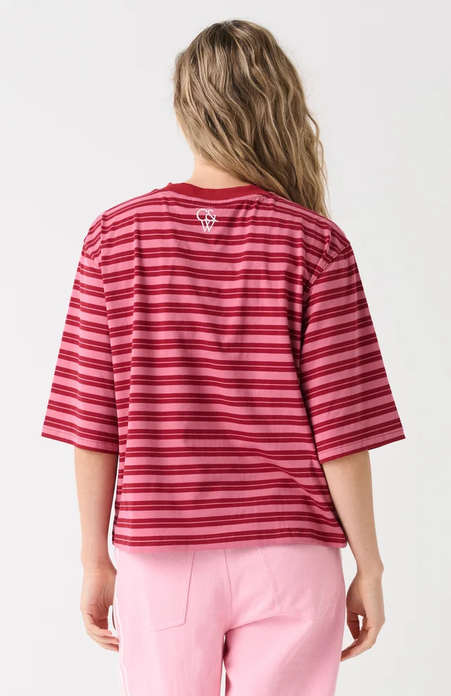 CARTEL & WILLOW Hallie Tee - Boysenberry Stripe