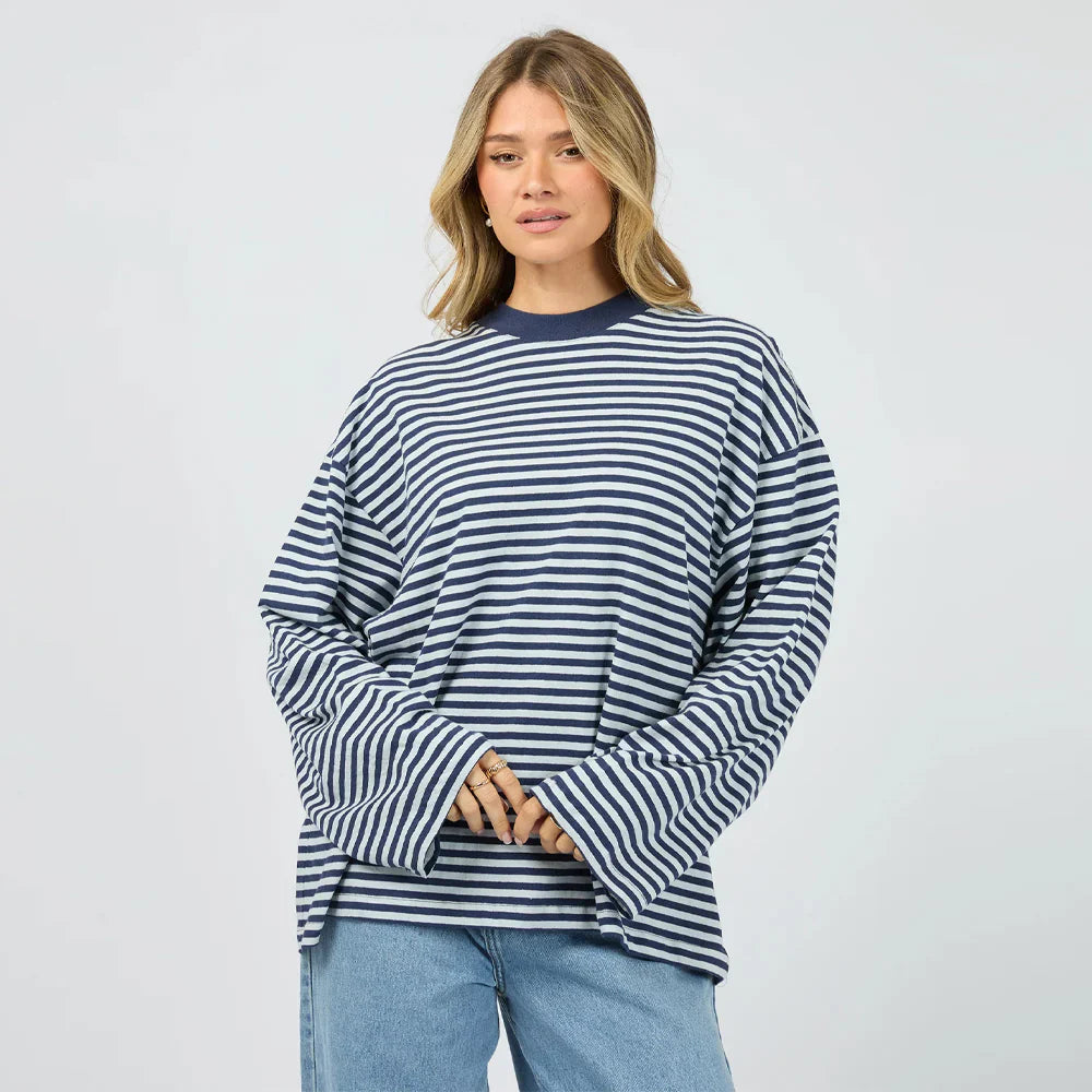 ALL ABOUT EVE Paloma Long Sleeve Stripe Tee - Nautical