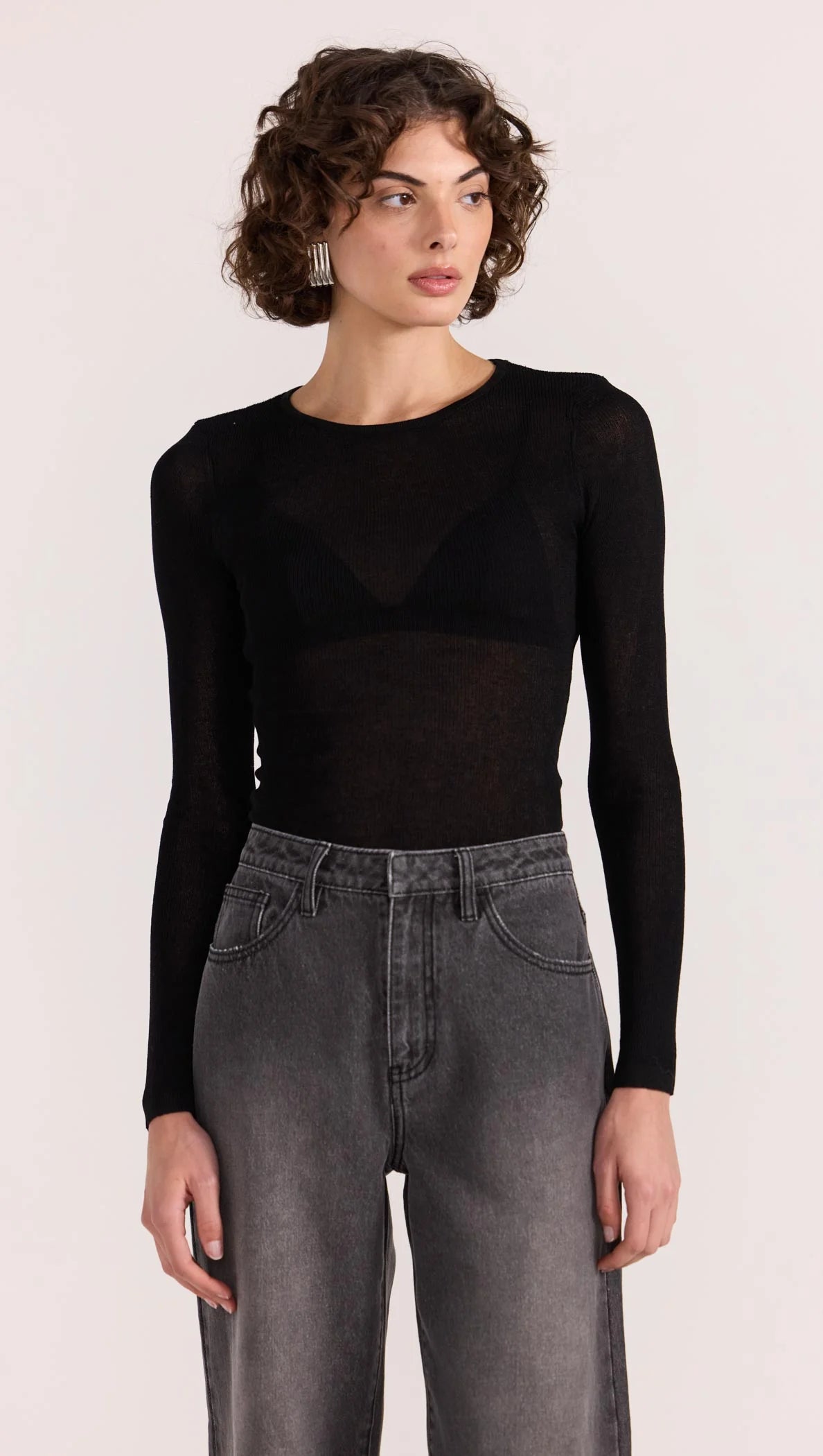 STAPLE THE LABEL Sutton Crop Jeans - Dark Grey