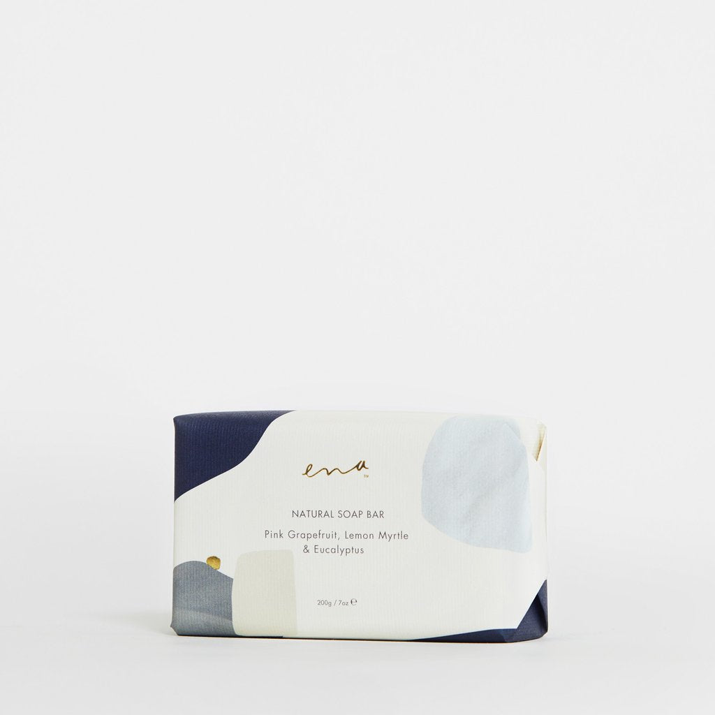ENA NATURAL SOAP BAR - Pink Grapefruit, Lemon Myrtle & Eucalyptus 200gm
