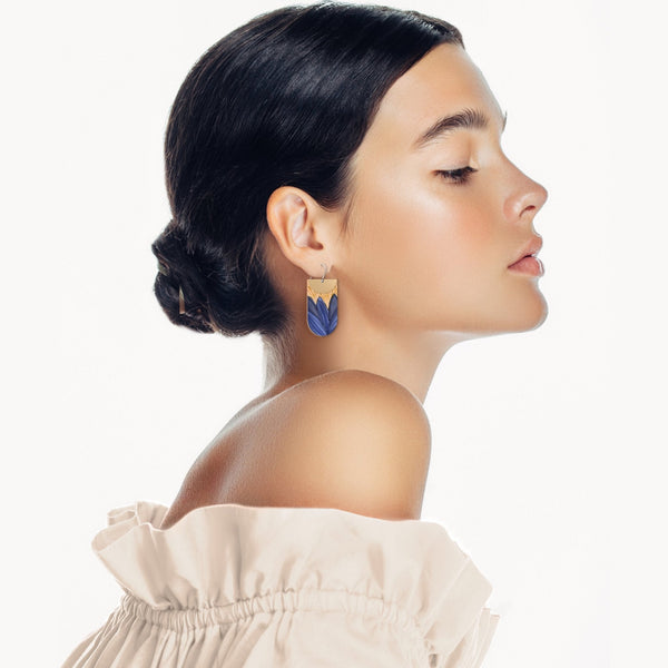 KIRSTEN KATZ BOTANIC BLUE LAYERED TAB DROPS