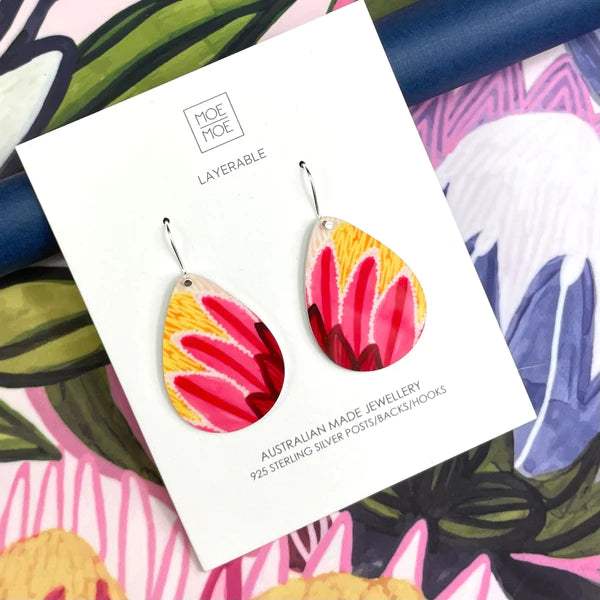 KIRSTEN KATZ FLORA ICONIC TEAR DROP EARRINGS
