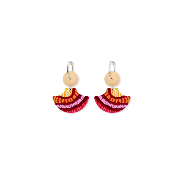 KIRSTEN KATZ BLOSSOM LAYERED PAGODA HOOP EARRINGS