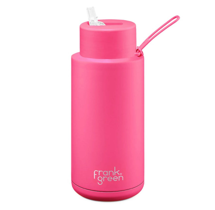 CERAMIC REUSABLE BOTTLE (1L) - NEON PINK