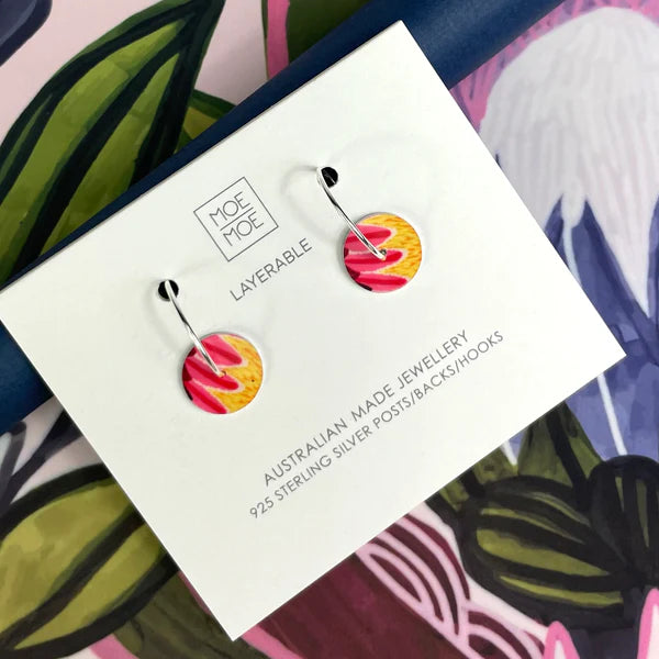 KIRSTEN KATZ FLORA SMALL CIRCLE HOOP EARRINGS