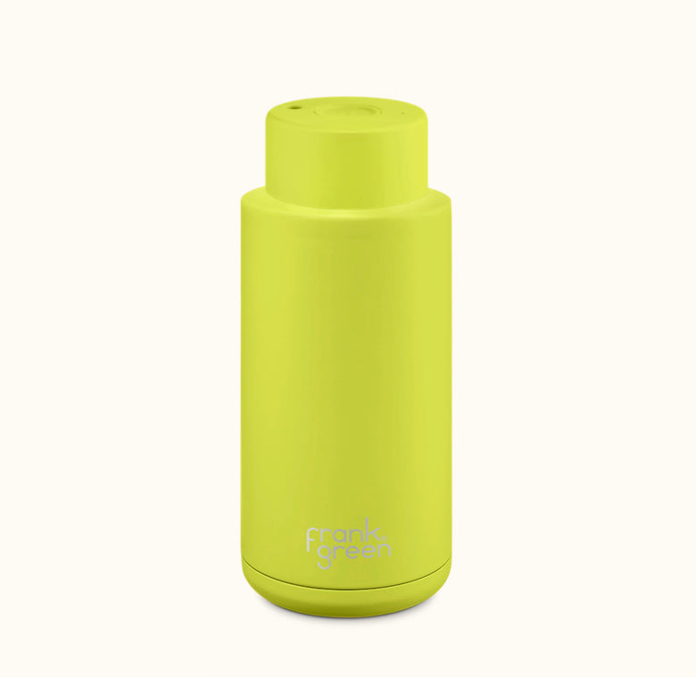 CERAMIC REUSABLE BOTTLE (1L) - NEON YELLOW