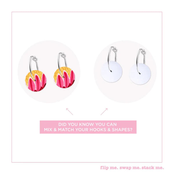 KIRSTEN KATZ FLORA SMALL CIRCLE HOOP EARRINGS