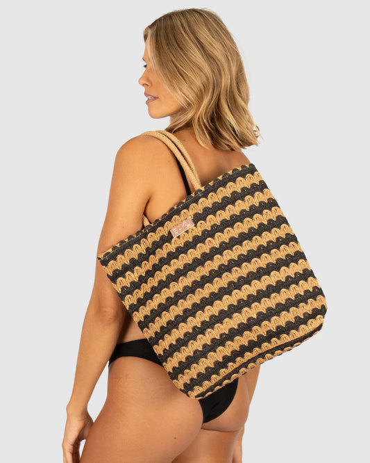 BAKU Striped Tote - Natural & Black