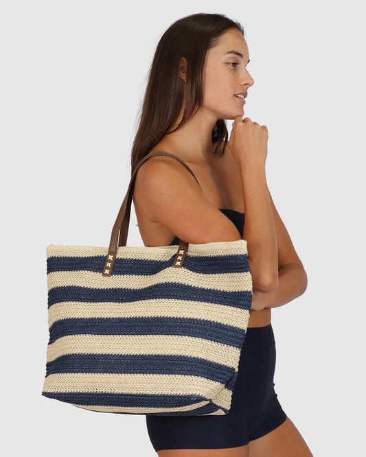BAKU Striped Bag - Navy Beige