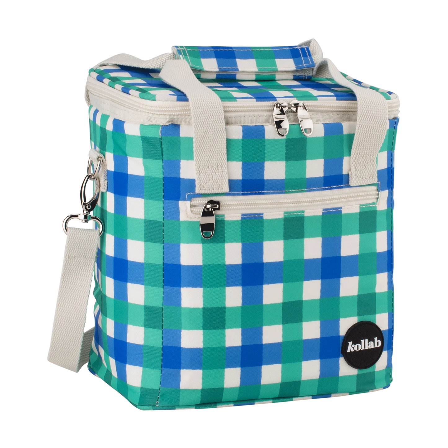 KOLLAB MINI COOLER BAG - Green Blue Check