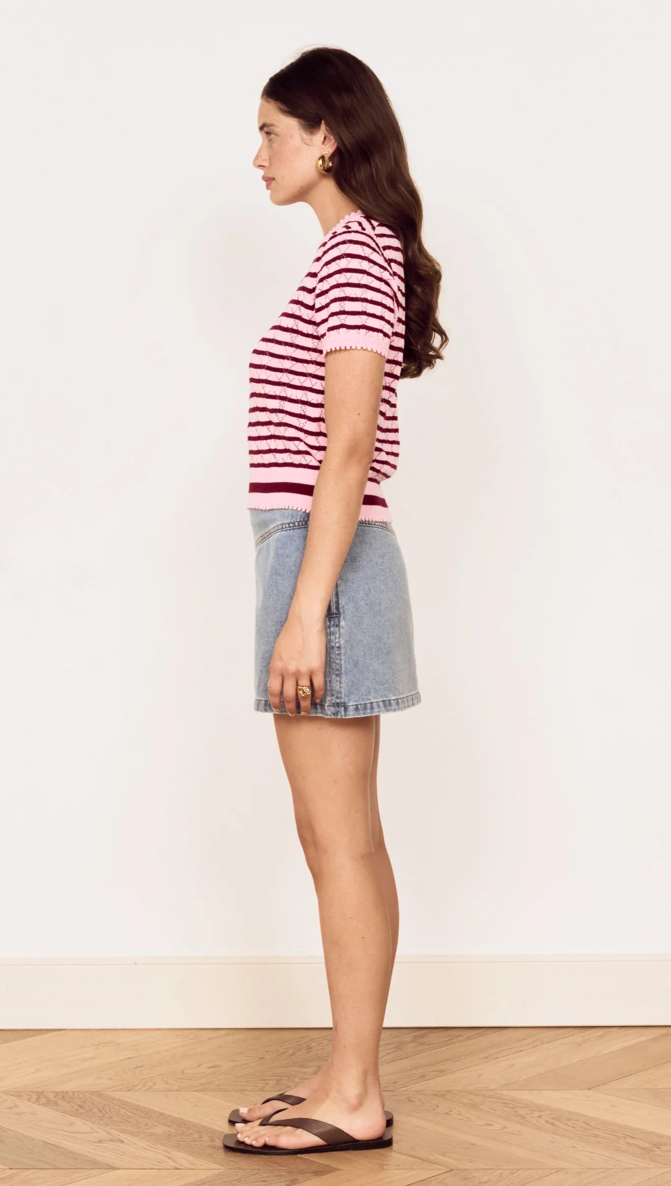MINKPINK Calla Knit Tee - Rose/Pink Stripe