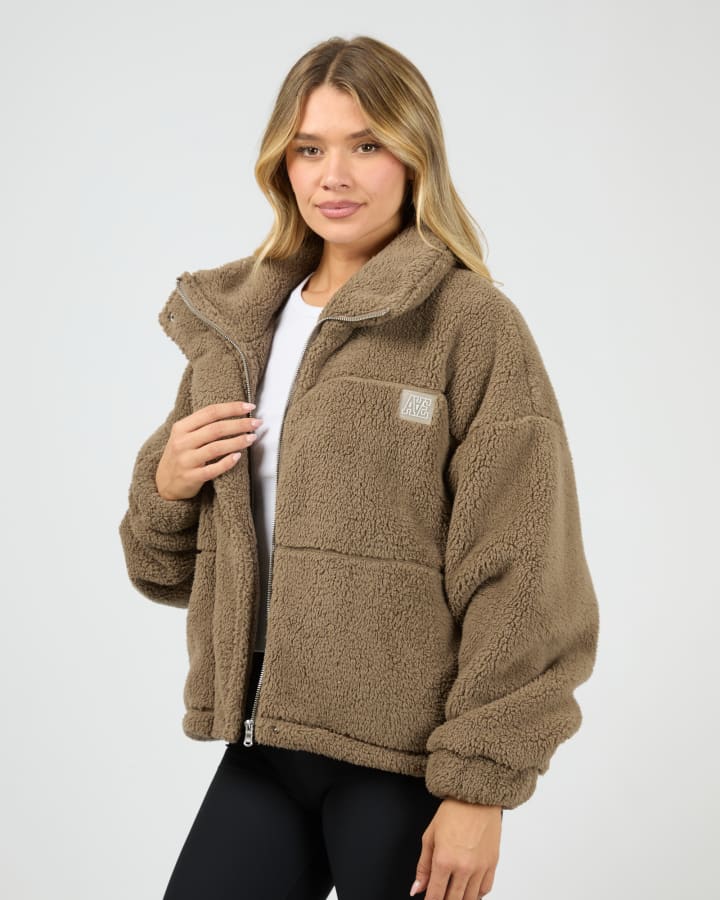 AAE ACTIVE Cosy Club Teddy Jacket - Mocha