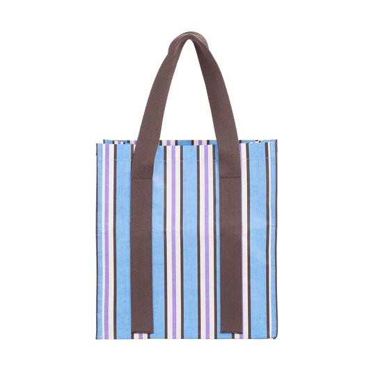 KOLLAB MARKET BAG - Choc Blue Stripe