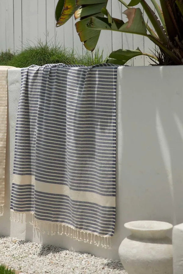 SUNSEEKER - Summer Stripe Turkish Towel - Ink