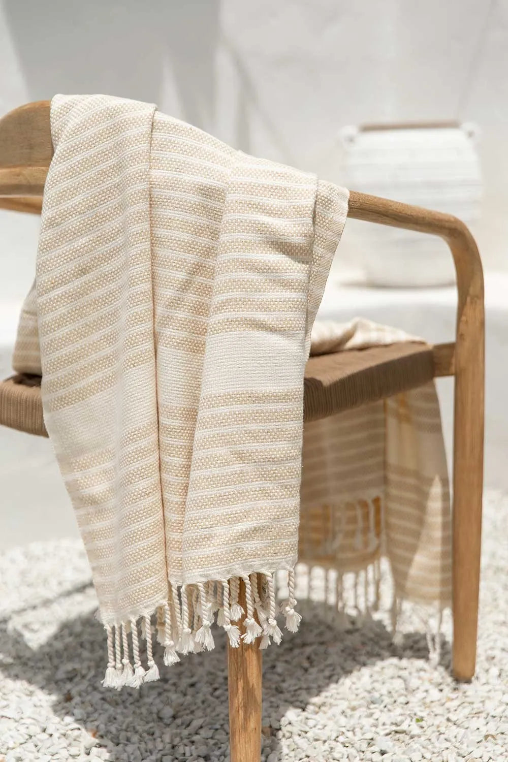 SUNSEEKER - Summer Stripe Turkish Towel - Bone